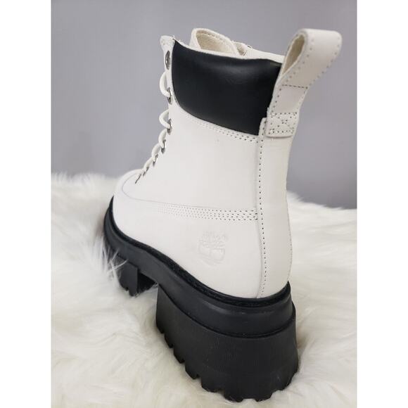 NEW Size 8 TIMBERLAND Sky 6-Inch Lace Up White Nubuck Platform Boots Punk Grunge - Picture 5 of 8